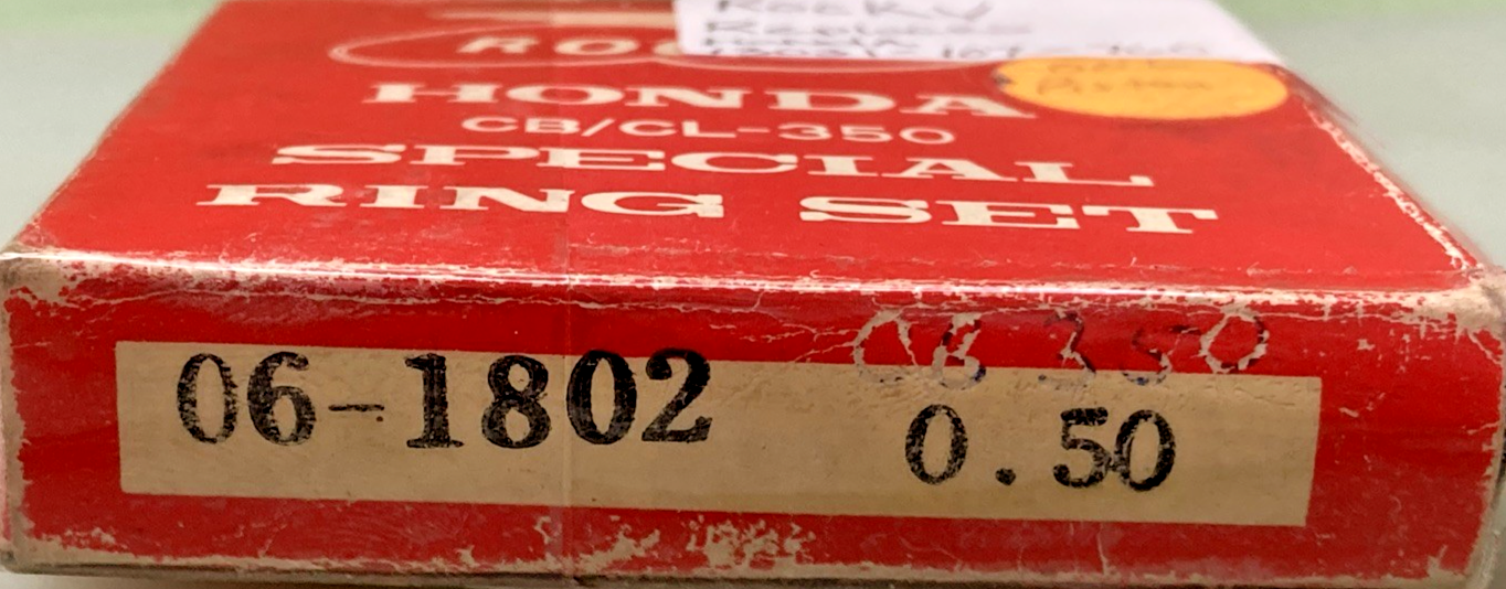 NEW GENUINE ROCKY 06-1802 OVERSIZE PISTON RING SET .50, HONDA 13031-107-760