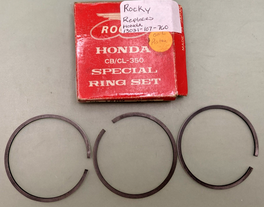 NEW GENUINE ROCKY 06-1802 OVERSIZE PISTON RING SET .50, HONDA 13031-107-760