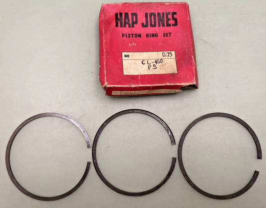 NEW GENUINE HAP JONES CL-450-PS OVERSIZE PISTON RING SET .75 , HON 13041-292-000