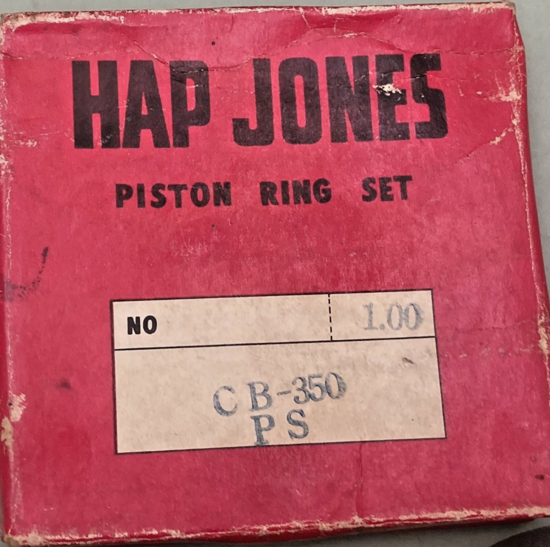 NEW GENUINE HAP JONES CB-350-PS OVERSIZE PISTON RING SET (2) PISTON 1.00