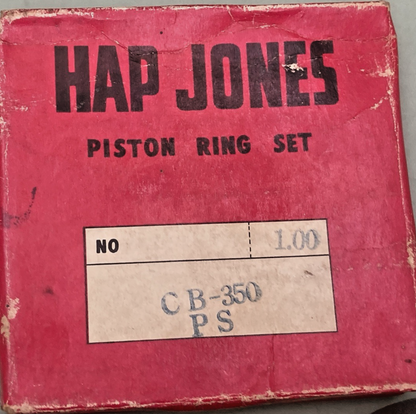 NEW GENUINE HAP JONES CB-350-PS OVERSIZE PISTON RING SET (2) PISTON 1.00