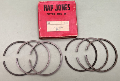 NEW GENUINE HAP JONES CB-350-PS OVERSIZE PISTON RING SET (2) PISTON 1.00