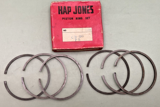 NEW GENUINE HAP JONES CB-350-PS OVERSIZE PISTON RING SET (2) PISTON 1.00