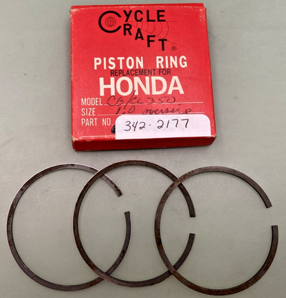 NEW GENUINE CYCLE CRAFT 342-2177 OVERSIZE PISTON RING SET 1.00,HON 13051-287-305