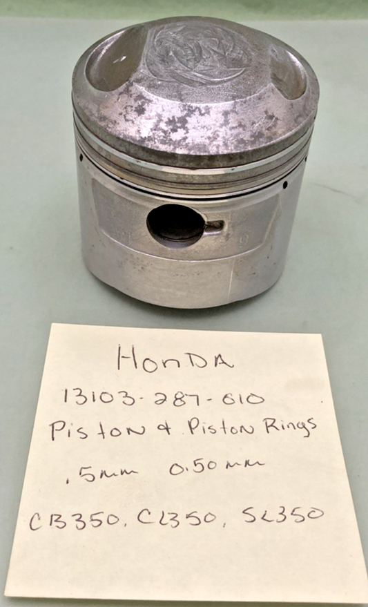 REPLACES HONDA 13103-287-010 PISTON .5mm 0.50mm & RINGS, HONDA CB350 CL350 SL350