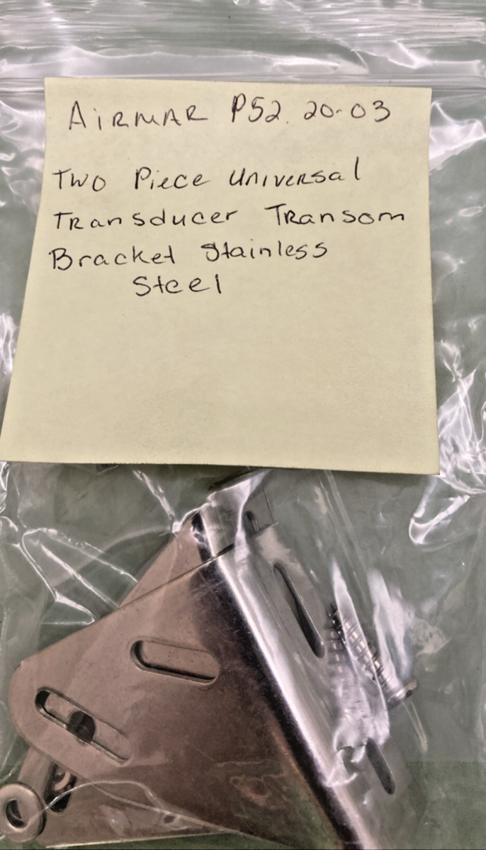 AIRMAR P52, 20-03 TWO PIECE UNIVERSAL TRANSDUCER TRANSOM BRACKER STAINLESS STEEL