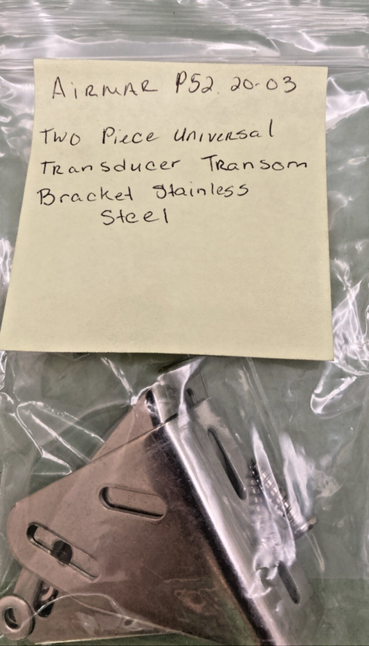 AIRMAR P52, 20-03 TWO PIECE UNIVERSAL TRANSDUCER TRANSOM BRACKER STAINLESS STEEL