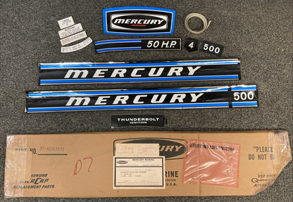 NEW GENUINE MERCURY 37-61023A72 50hp Outboard Engine Decal Set 1973