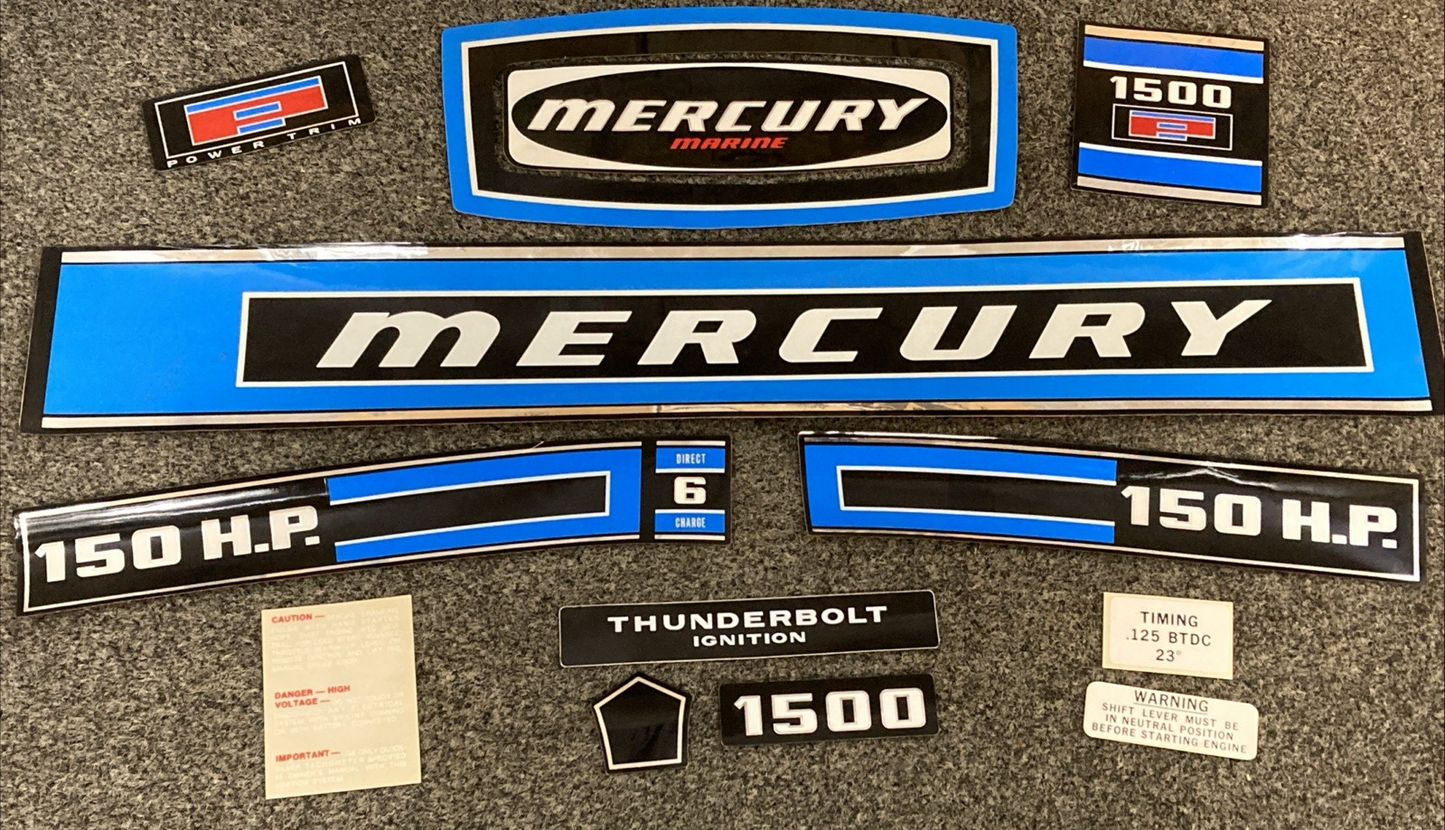 NEW GENUINE MERCURY 37-66318A74 150hp Thunderbolt Decal Kit 1973