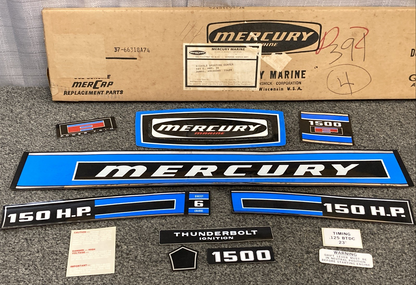 NEW GENUINE MERCURY 37-66318A74 150hp Thunderbolt Decal Kit 1973