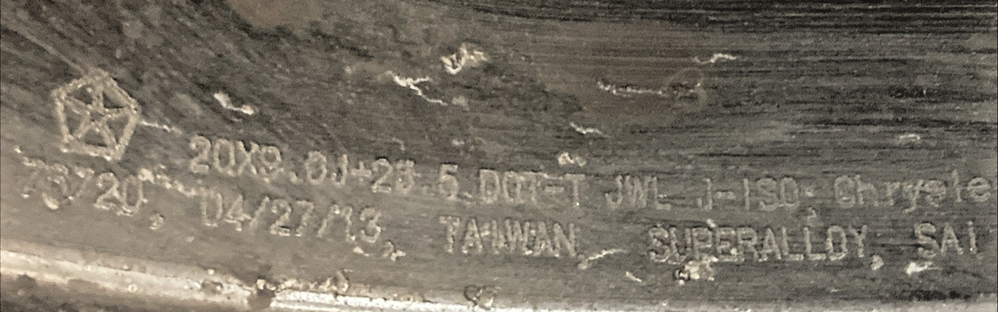 CHRYSLER 1PA57TRMAB 20" ALUMINUM STR WHEEL RIM, '10-'15 DODGE CHARGER/CHALLENGER