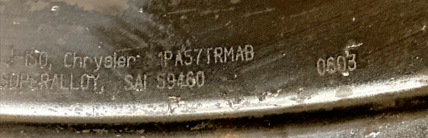 CHRYSLER 1PA57TRMAB 20" ALUMINUM STR WHEEL RIM, '10-'15 DODGE CHARGER/CHALLENGER