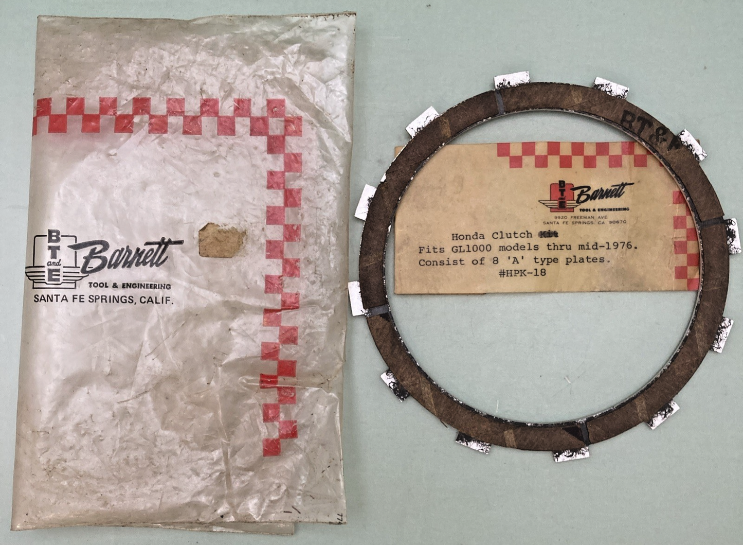 NEW GENUINE BARNETT HPK-18 CLUTCH PLATE FITS HONDA GL1000