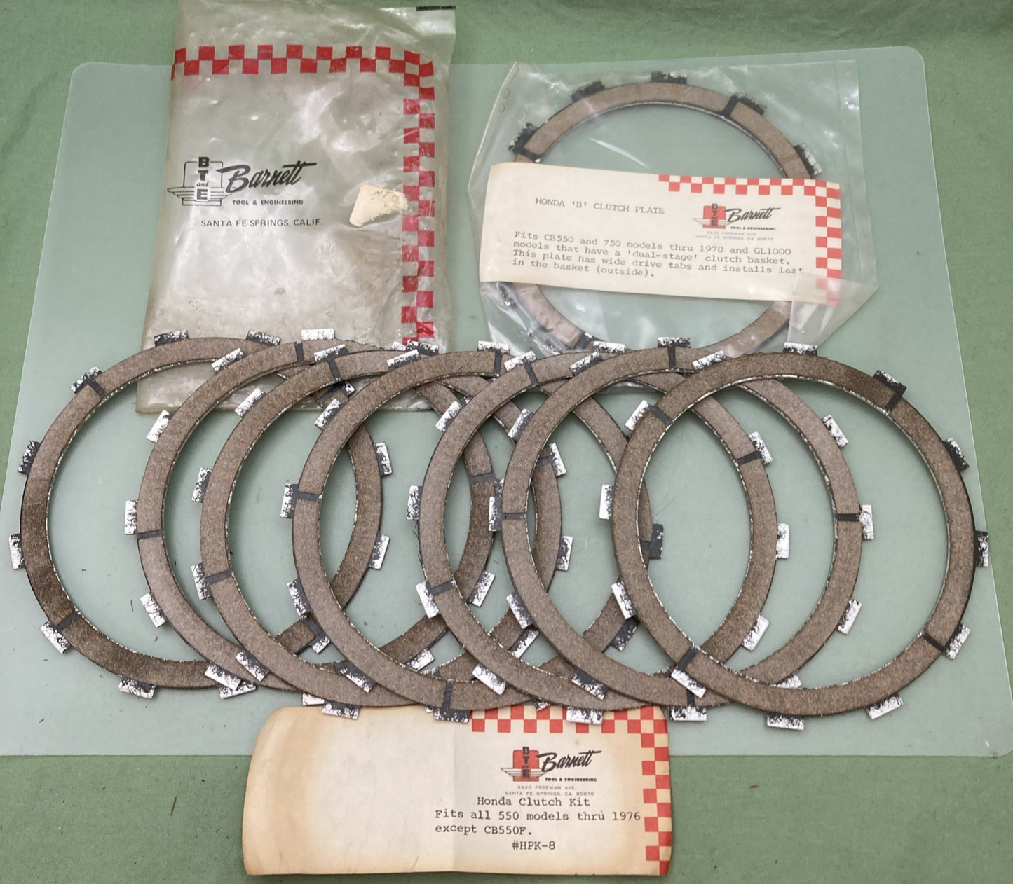 NEW GENUINE BARNETT HPK-8 CLUTCH PLATE KIT FOR HONDA 550