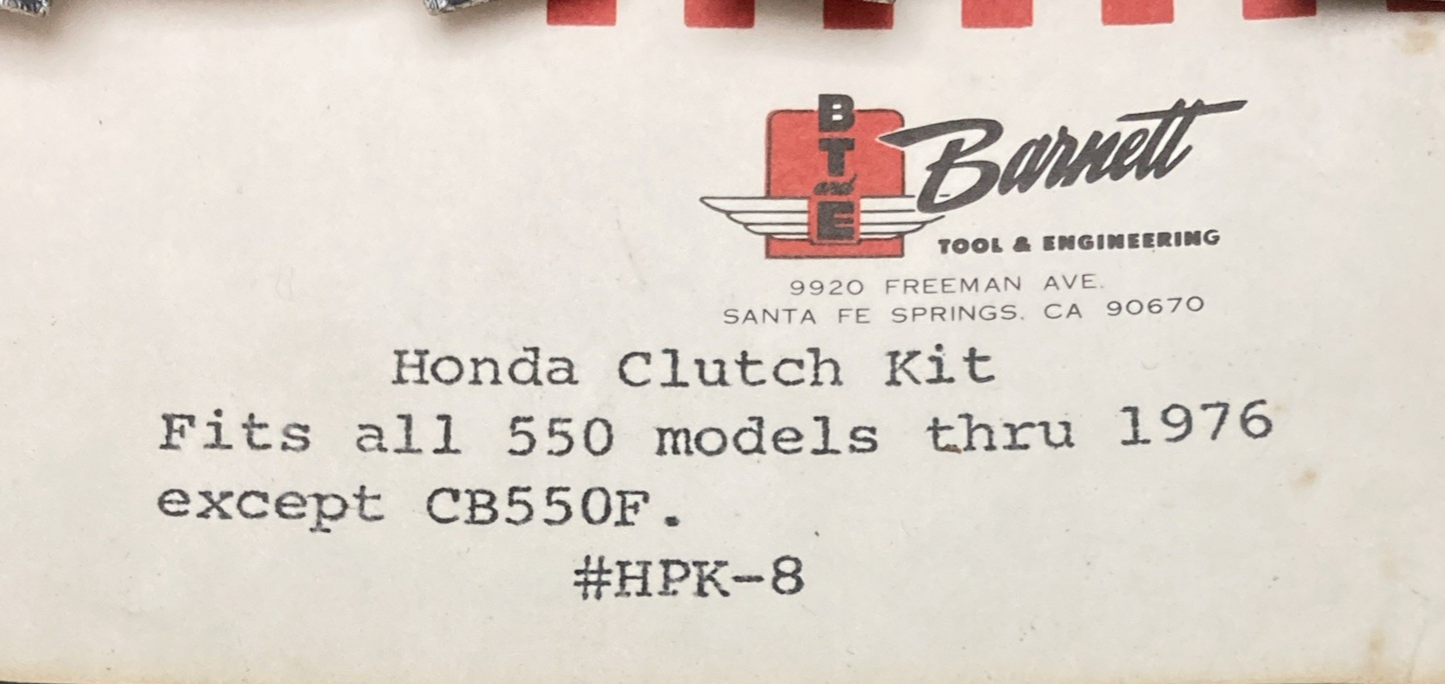 NEW GENUINE BARNETT HPK-8 CLUTCH PLATE KIT WITH 7 PLATES