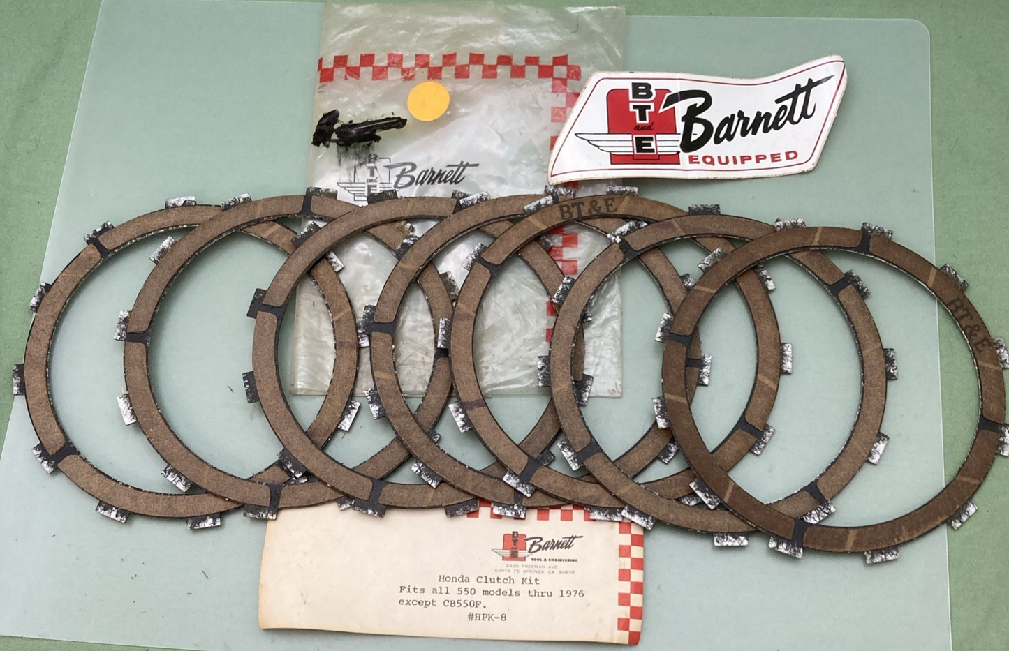 NEW GENUINE BARNETT HPK-8 CLUTCH PLATE KIT WITH 7 PLATES