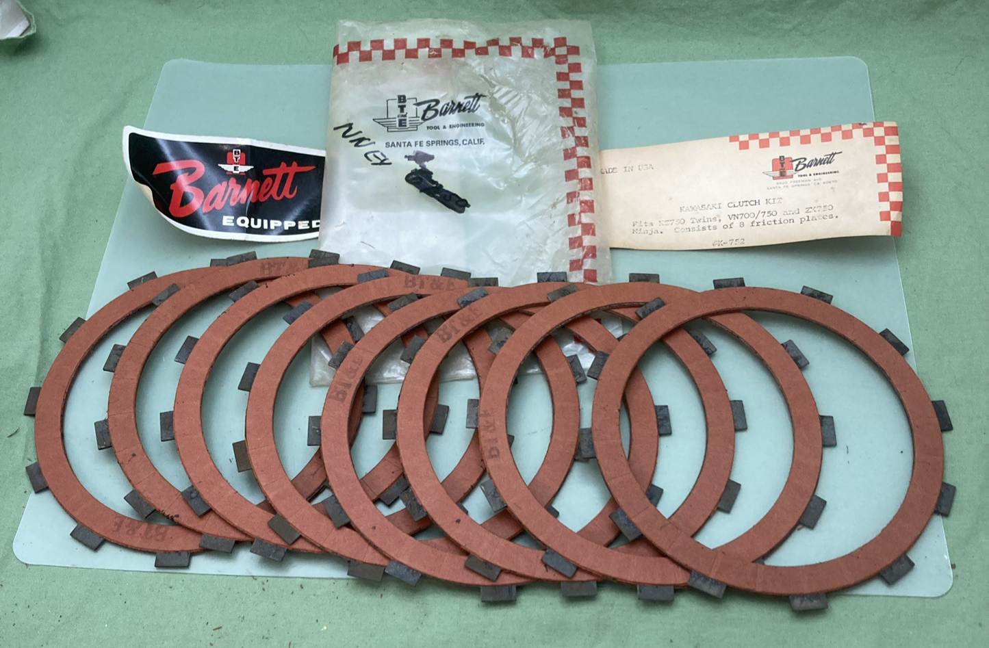 NEW GENUINE BARNETT K-752 CLUTCH PLATE KIT WITH 8 PLATES FITS KAWASAKI