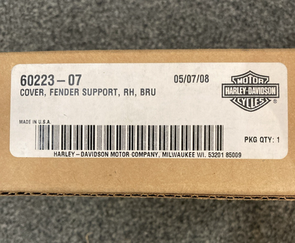 NEW GENUINE HARLEY DAVIDSON 60223-07 Cover, Fender Support, RH, BRU