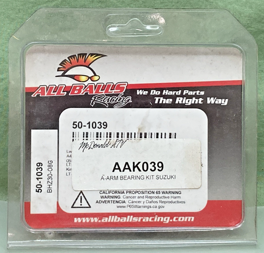 NEW GENUINE ALL BALLS RACING 50-1039 A-ARM BEARING KIT