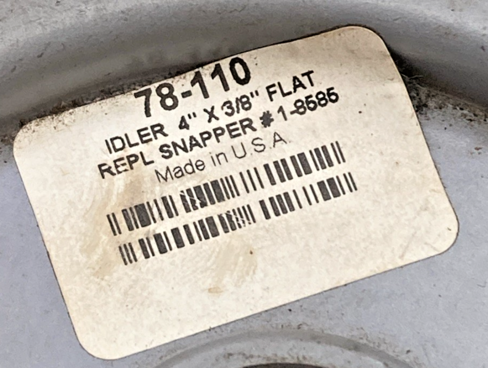 REPLACES OREGON 78-110 PULLEY IDLER 4" X 3/8" FLAT