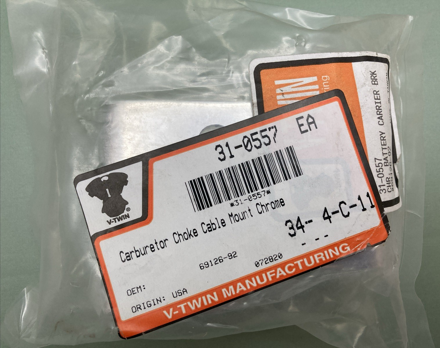 NEW GENUINE HARLEY DAVIDSON 69126-92 Carburetor Choke Cable Mount, Chrome