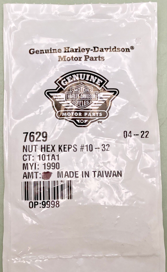 QTY 10 NEW GENUINE HARLEY-DAVIDSON 7629 HEX NUT
