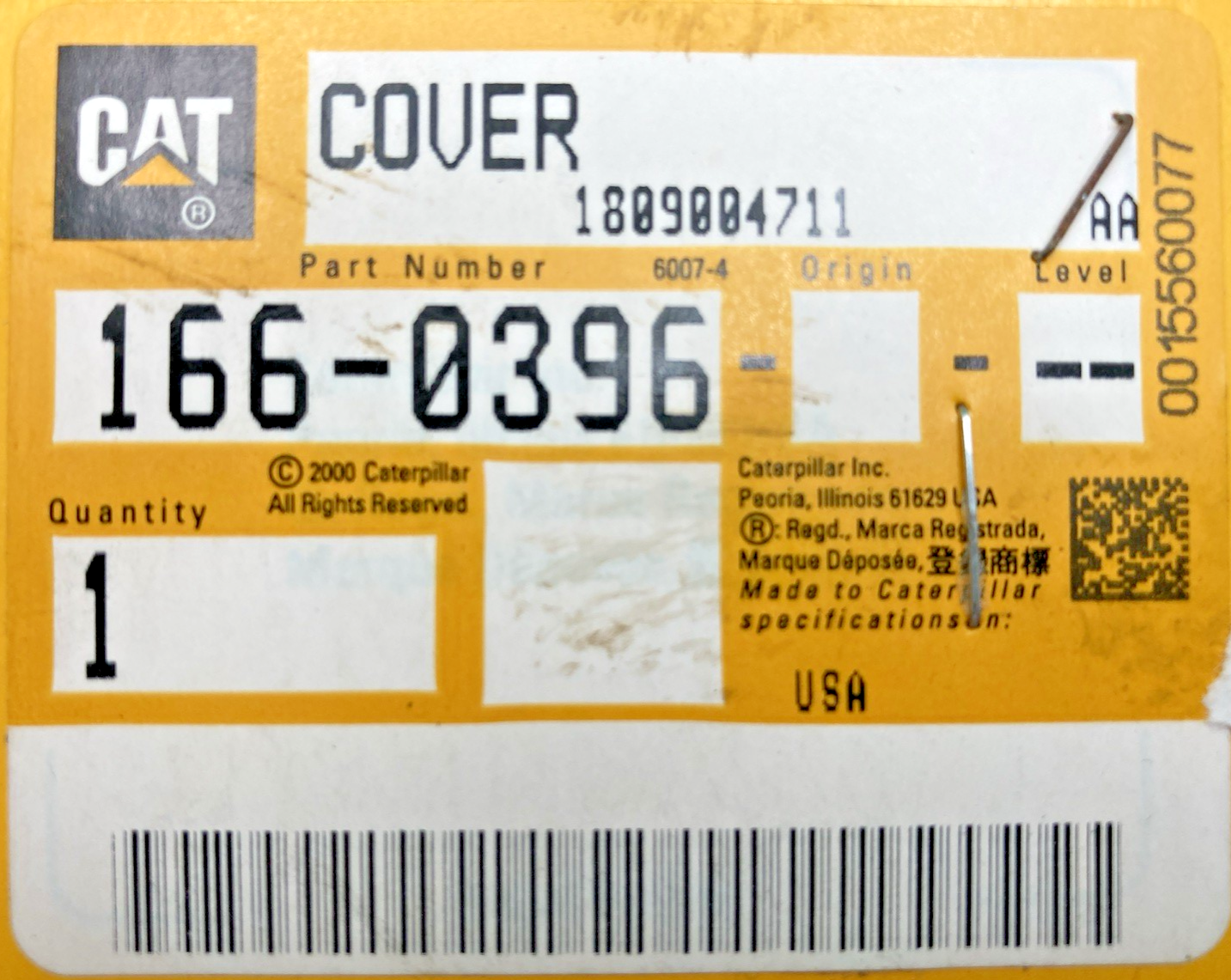 NEW GENUINE CAT 166-0396 COVER