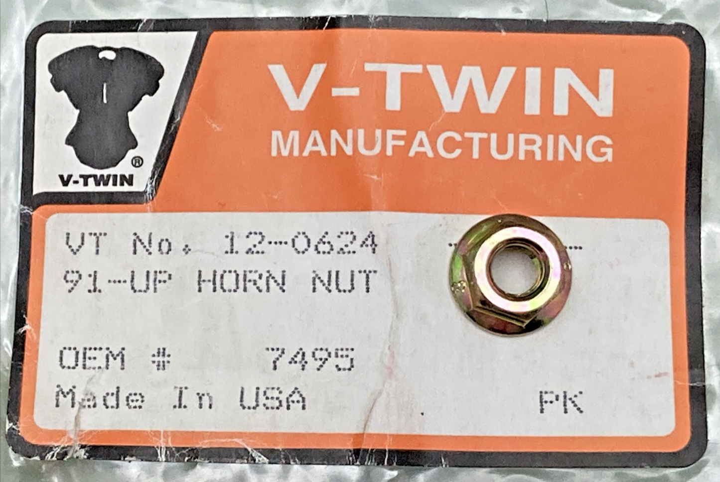 NEW GENUINE V-TWIN 12-0624 HORN NUT