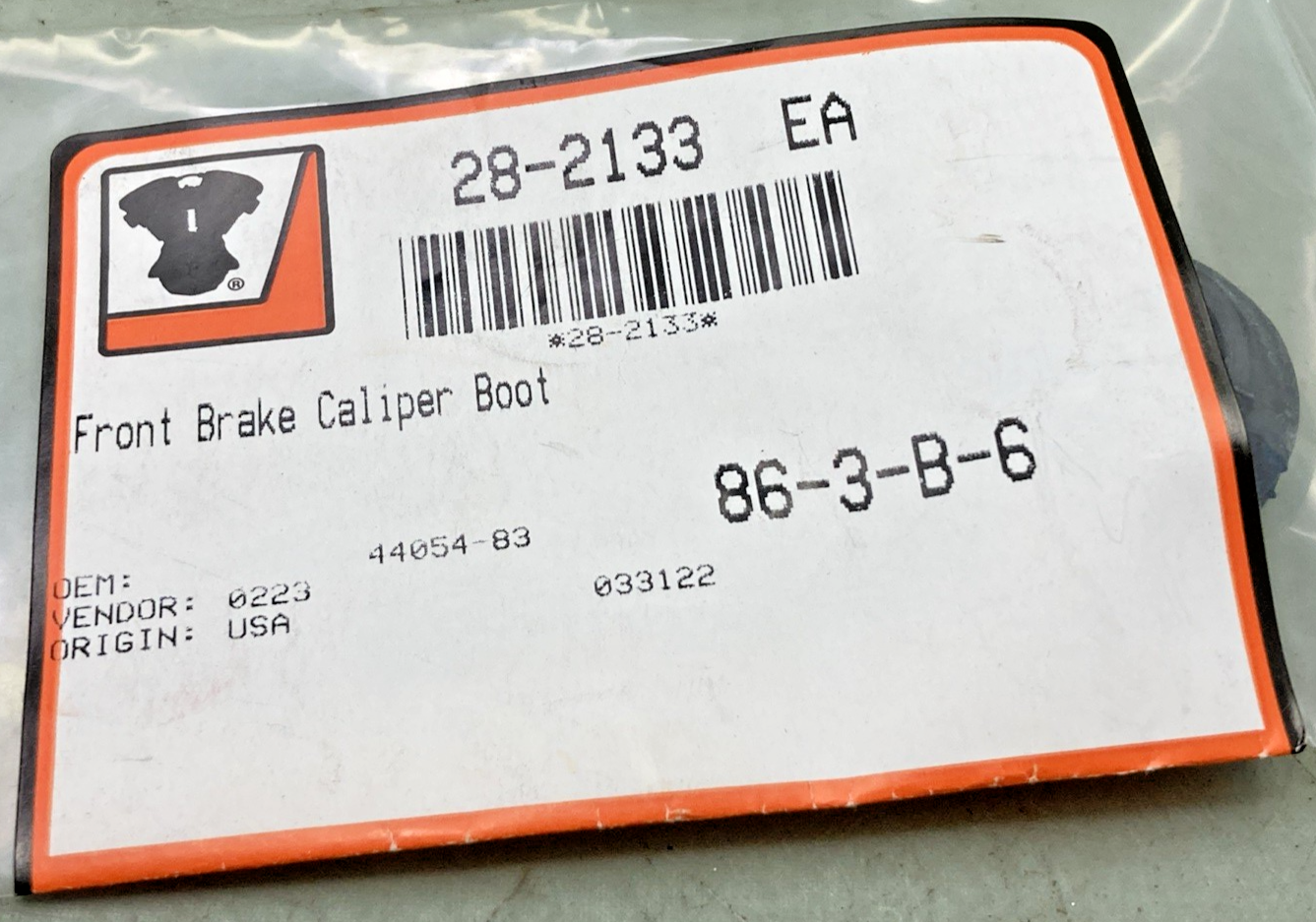 NEW GENUINE V-TWIN 44054-83 FRONT BRAKE CALIPER BOOT