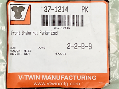 NEW GENUINE V-TWIN 37-1214 BRAKE NUT
