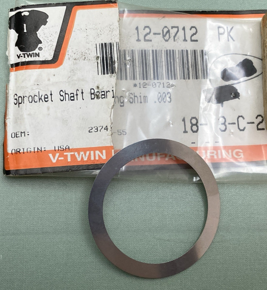 NEW V-TWIN 12-0712 Sprocket Shaft Bearing Shims .003