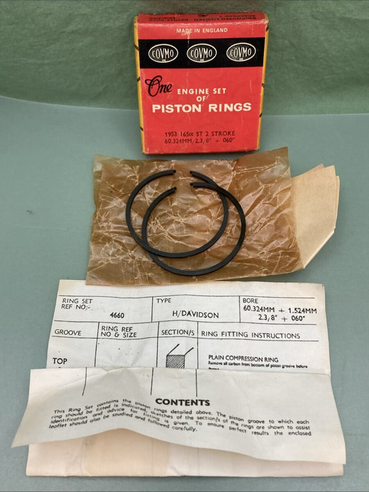 NEW GENUINE COVMO BR4660060 PISTON RING SET HARLEY DAVIDSON 1953