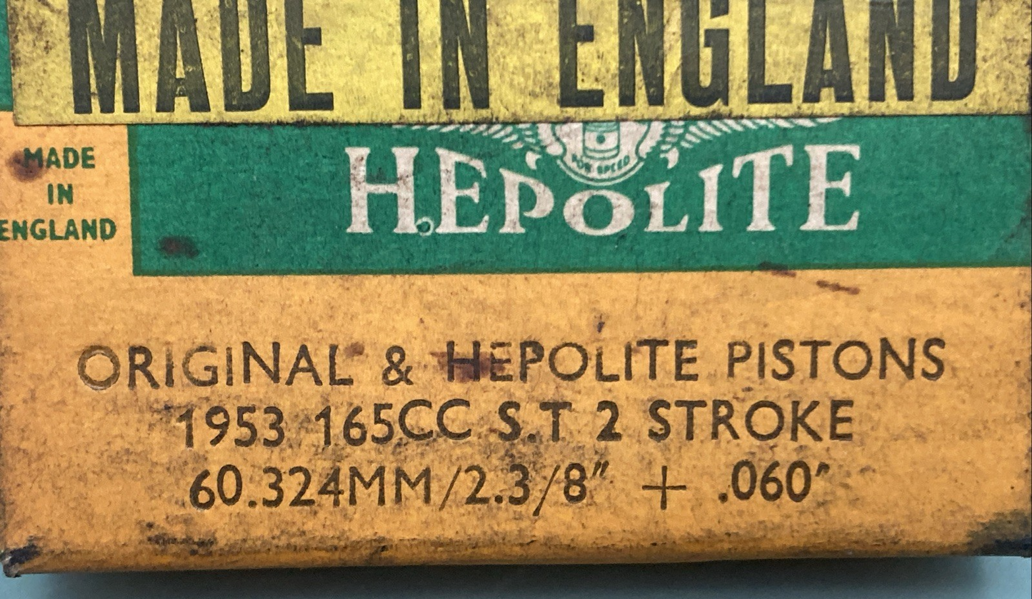 NEW GENUINE HEPOLITE 4660060 PISTON COMPRESSION RING HARLEY DAVIDSON 165 CC 1953