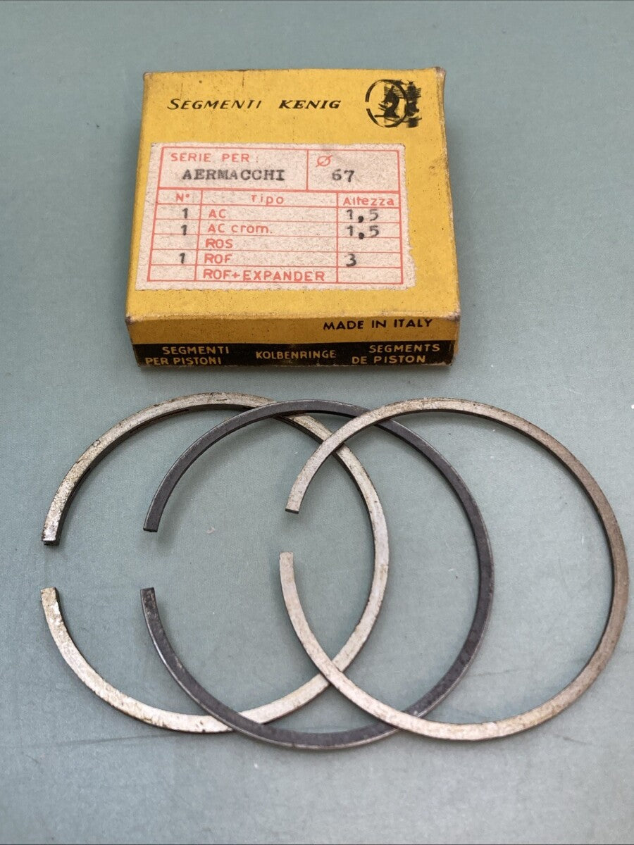 NEW GENUINE SEGMENTI KENIG A70 PISTON RING SET AERMACCHI