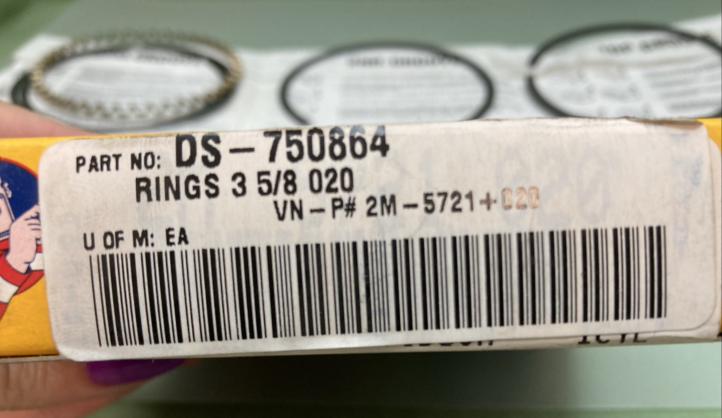 NEW GENUINE HASTINGS 2M5721020 PISTON RING SET HARLEY DAVIDSON DS-750864