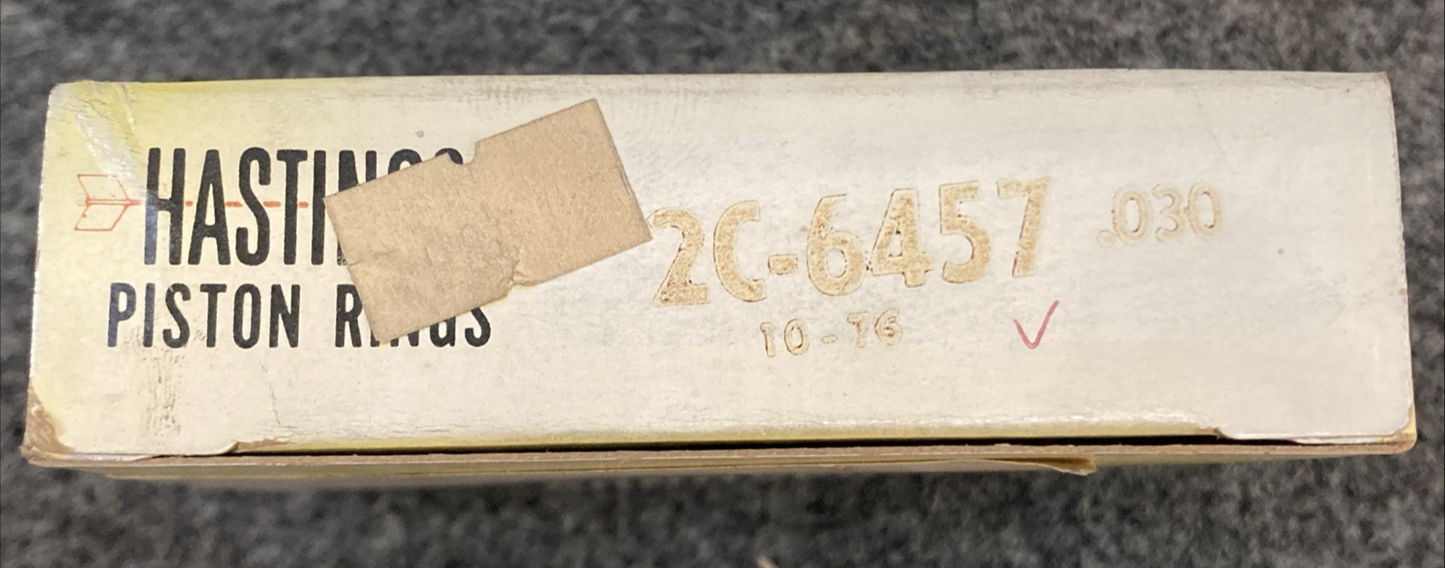 NEW GENUINE HASTINGS 2C6457030 PISTON RING SET HARLEY DAVIDSON