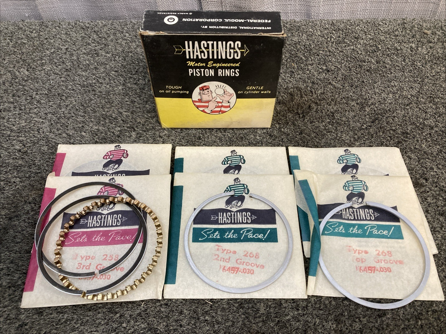 NEW GENUINE HASTINGS 2C6457030 PISTON RING SET HARLEY DAVIDSON