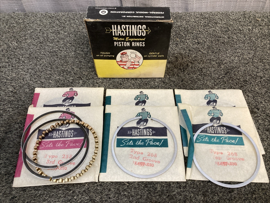 NEW GENUINE HASTINGS 2C6457030 PISTON RING SET HARLEY DAVIDSON