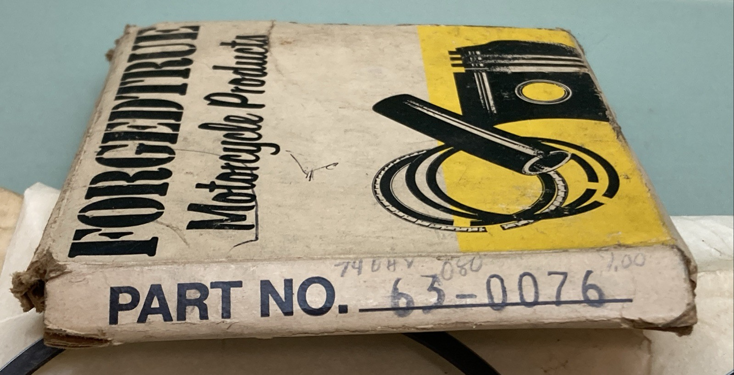 NEW GENUINE FORGEDTRUE 63-0076 PISTON RING SET HARLEY DAVIDSON