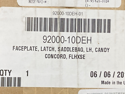 NEW GENUINE HARLEY-DAVIDSON 92000-10 LEFT Saddlebag Latch Cover CANDY 92000-10DE