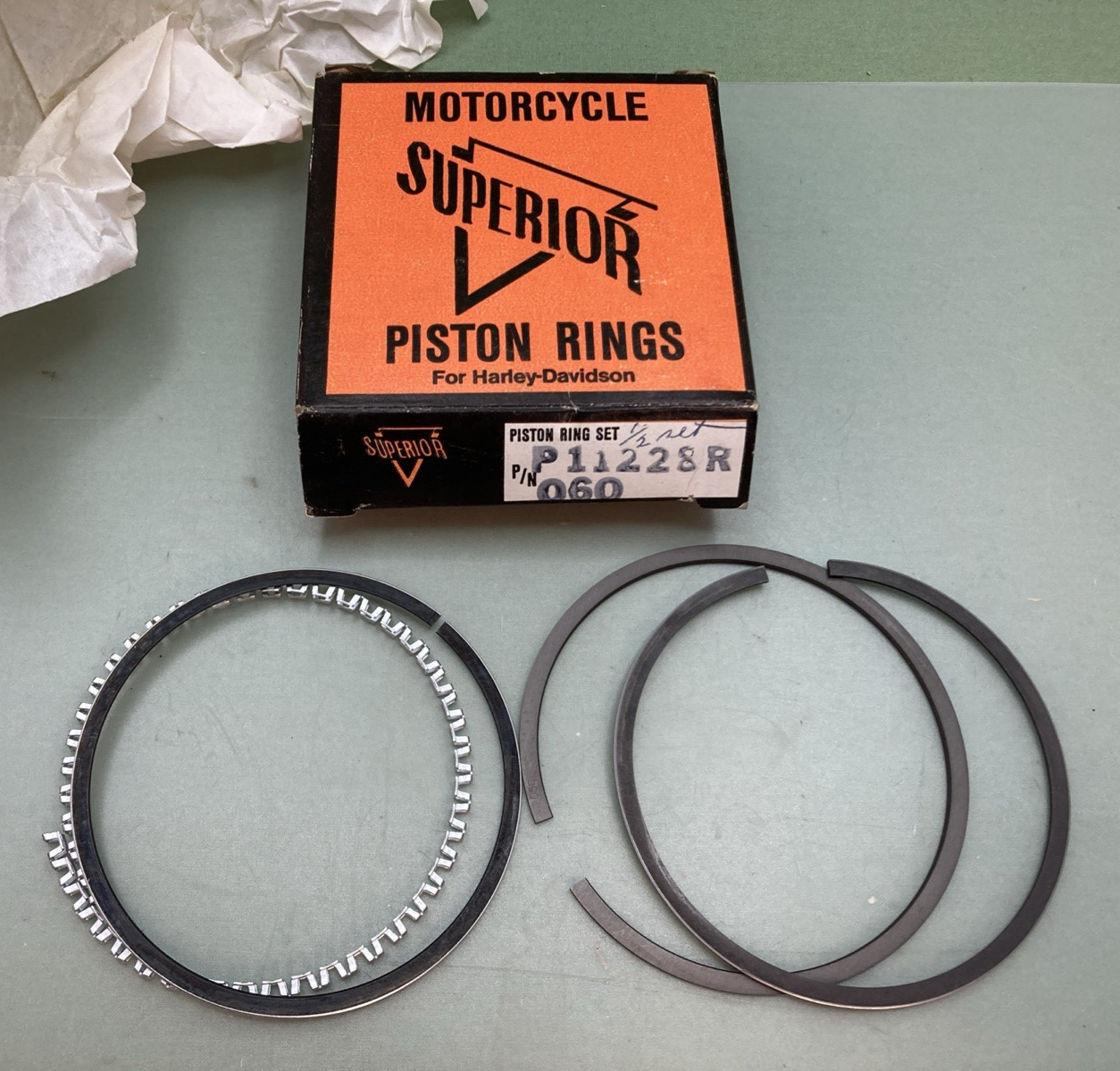NEW GENUINE MOTORCYCLE SUPERIOR P11228R 060 PISTON RING SET