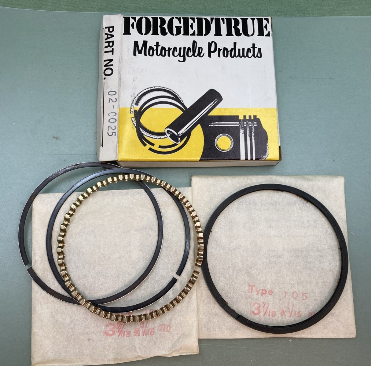 NEW GENUINE FORGEDTRUE 02-0025 PISTON RING SET HARLEY DAVIDSON