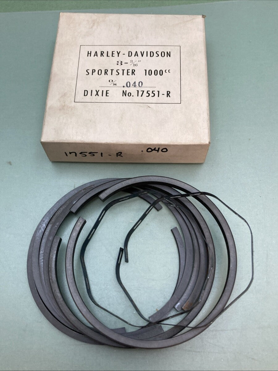 NEW GENUINE DIXIE 17551-R 040 PISTON RING SET HARLEY DAVIDSON