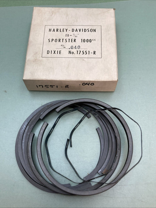 NEW GENUINE DIXIE 17551-R 040 PISTON RING SET HARLEY DAVIDSON
