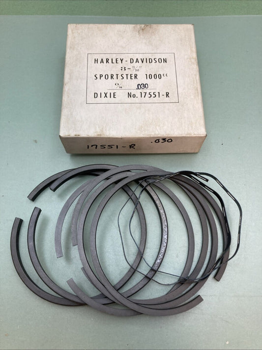 NEW GENUINE DIXIE 17551-R 030 PISTON RING SET HARLEY DAVIDSON