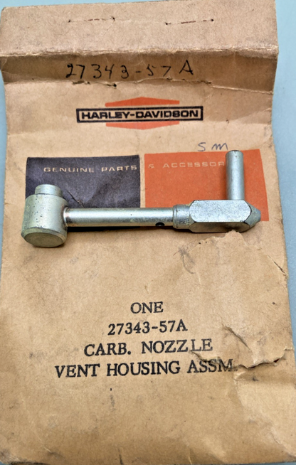 NEW GENUINE HARLEY DAVIDSON 27343-57A VENT HOUSING ASSEMBLY, NOZZLE
