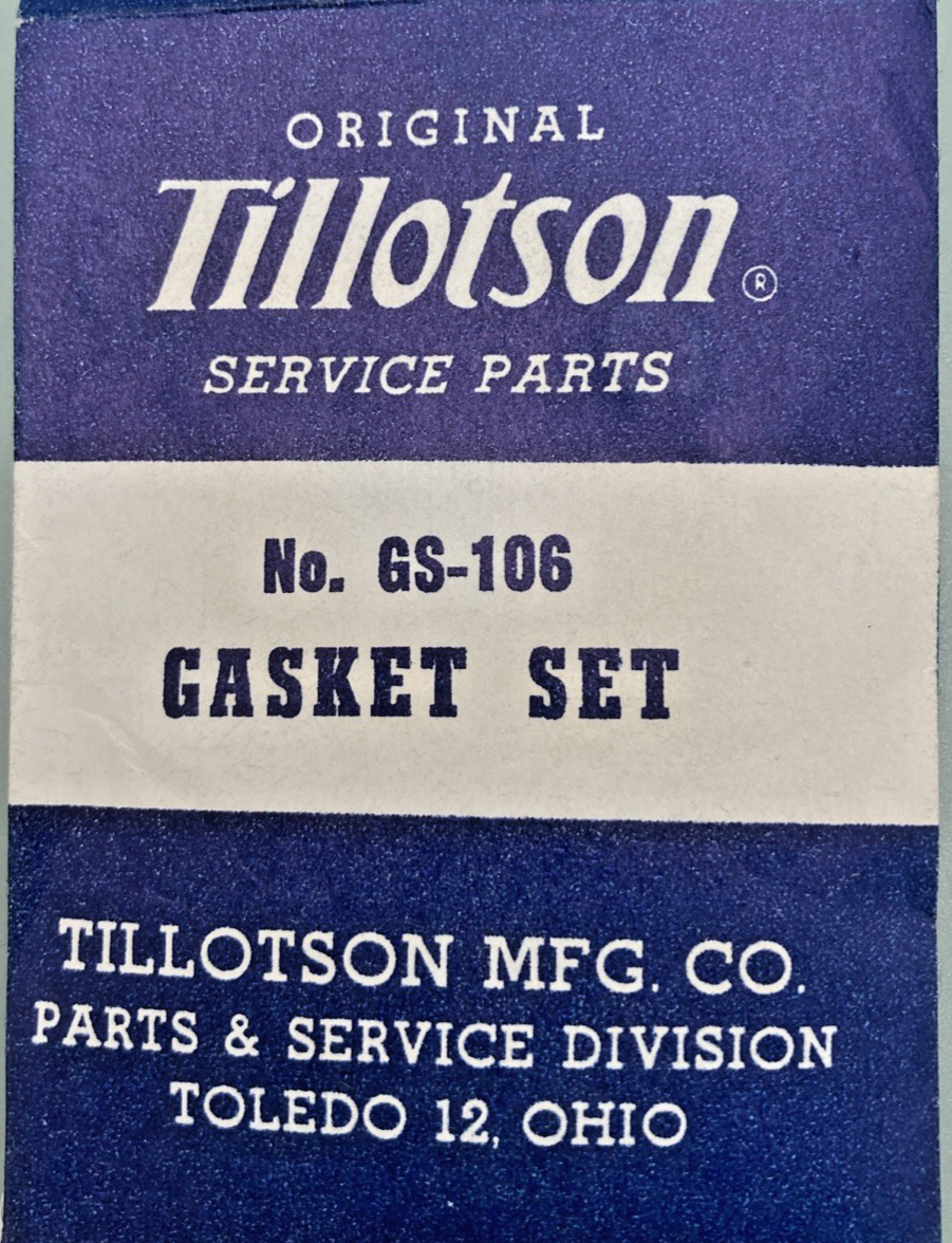 NEW GENUINE  TILLOTSON GS-106 GASKET KIT