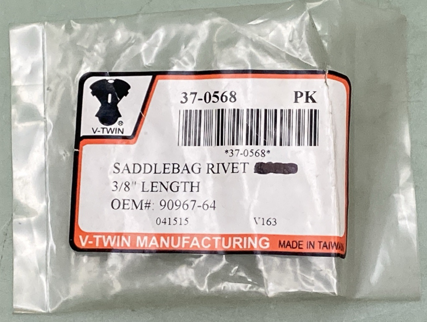 QTY 2 NEW GENUINE V-TWIN 95631-61 Rivet, saddlebag clips