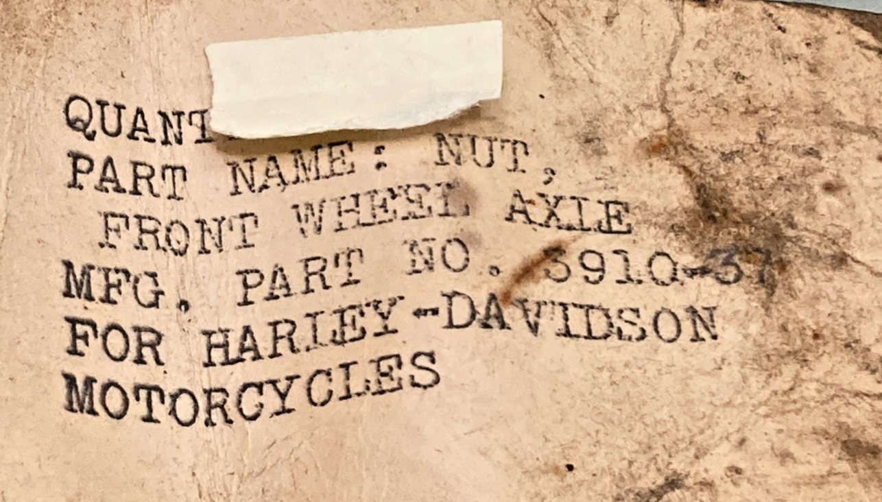 NEW REPLACES HARLEY DAVIDSON 3910-37 FRONT AXLE NUT