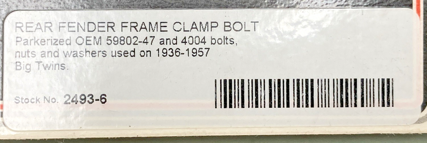 NEW GENUINE COLONY 59802-47 REAR FENDER FRAME CLAMP BOLT , 2493-6